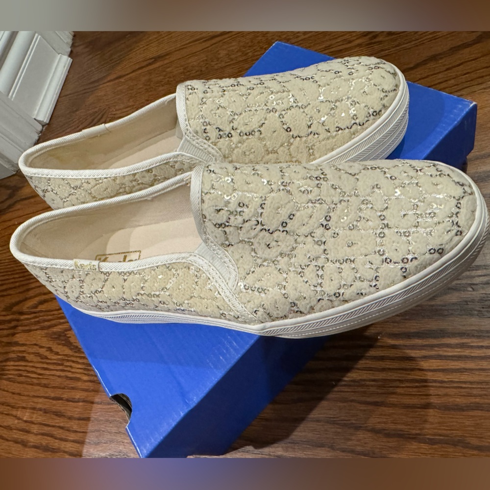 Keds Triple Deck Leopard Sequins Cream